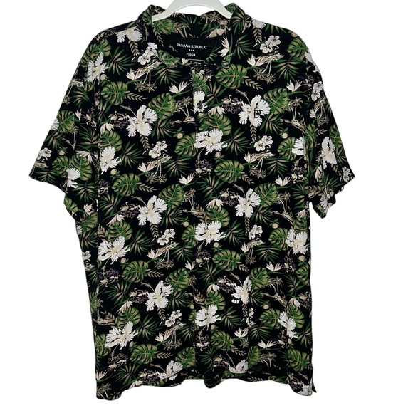 Banana Republic polo style Hawaiian print shirt, XXL - Picture 1 of 6